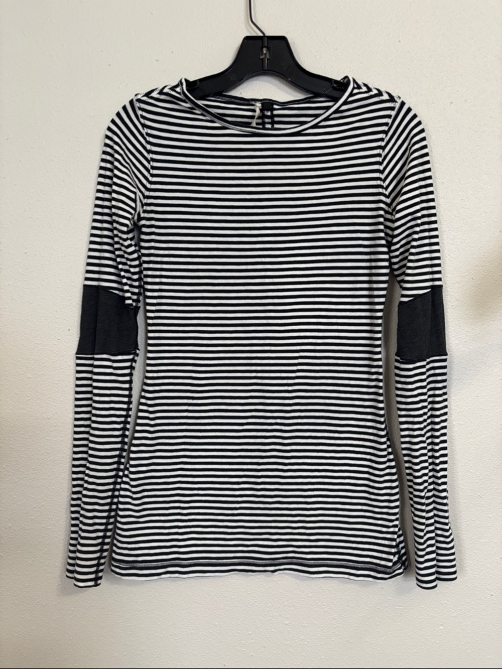 lululemon athletica Black & White Striped Long-Sleeve Top